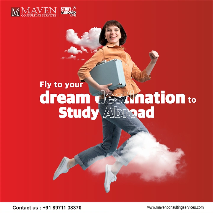 Study Abroad Consultants creative ad: Student flies toward dream destination