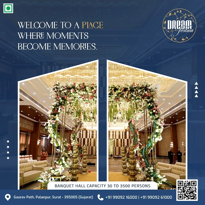 Banquet Halls & Venues creative ad: Opening doors frame reveal venue stage