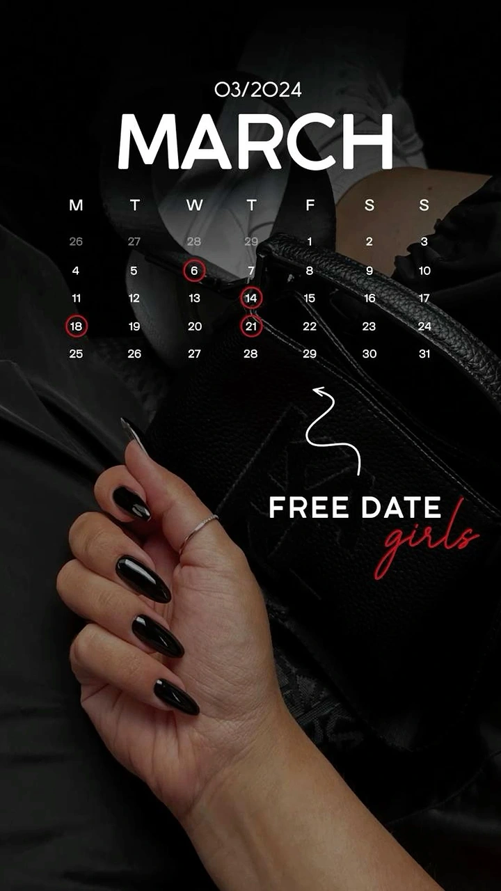 Nail Salons creative ad: Calendar free dates, bold nail visual