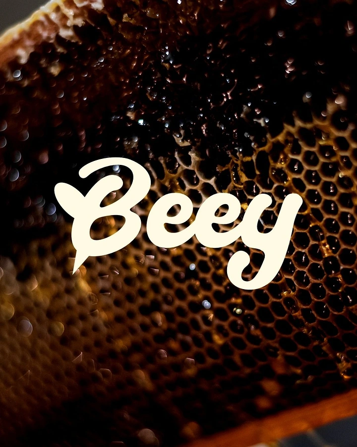 Honey Brands creative ad: Beezy wordplay over tactile honeycomb