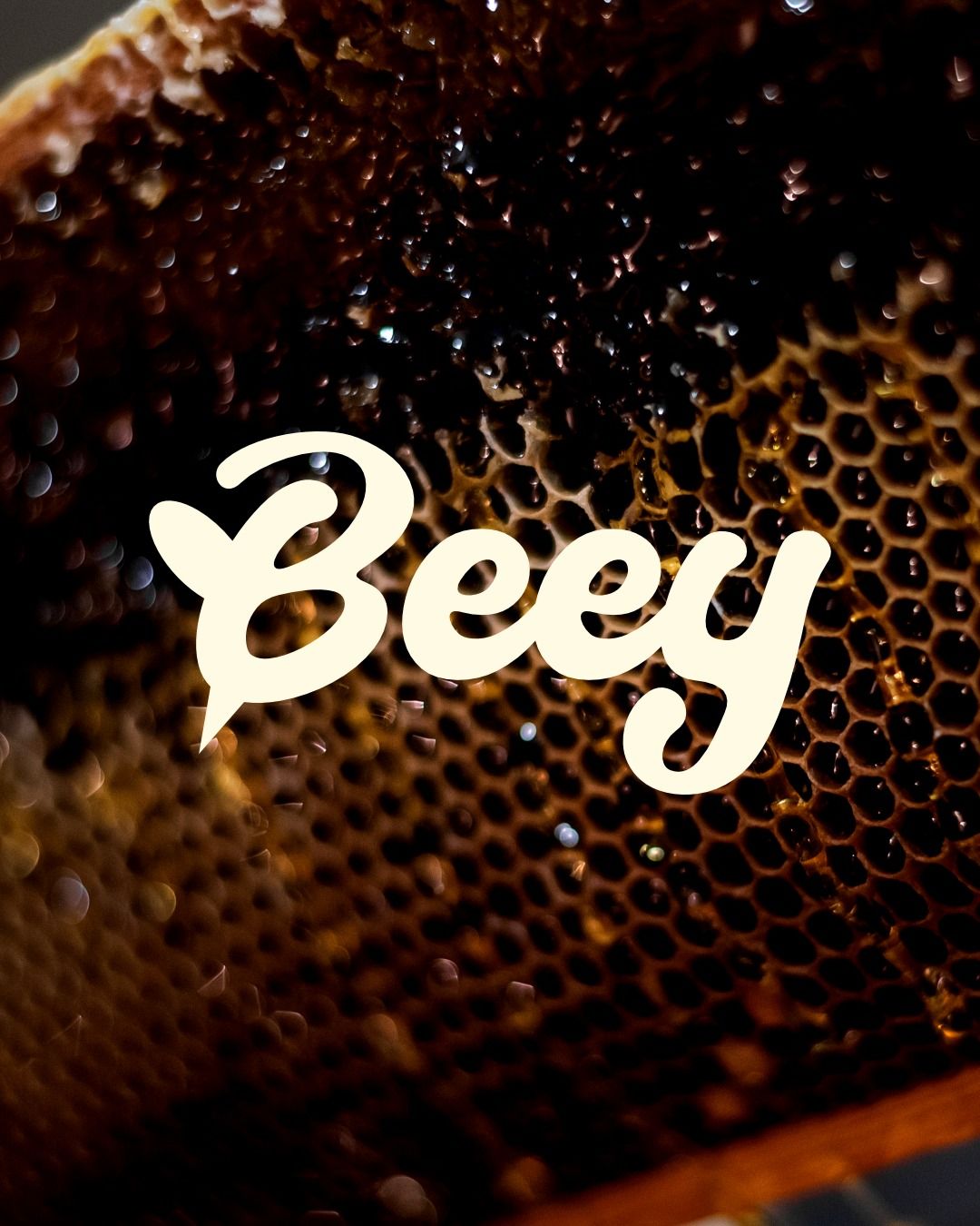 Instagram post: Beezy wordplay over tactile honeycomb