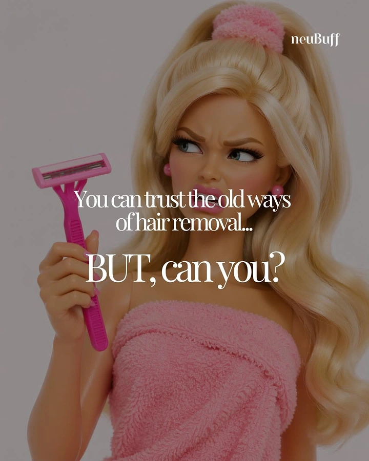 Skin & Cosmetic Clinics creative ad: Skeptical Barbie with razor, witty copy