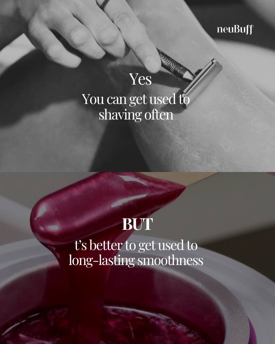Instagram post: Skeptical Barbie with razor, witty copy, slide 5