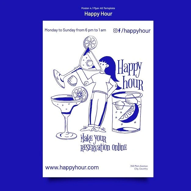 Bars & Pubs creative ad: Playful oversized-cocktail illustration concept