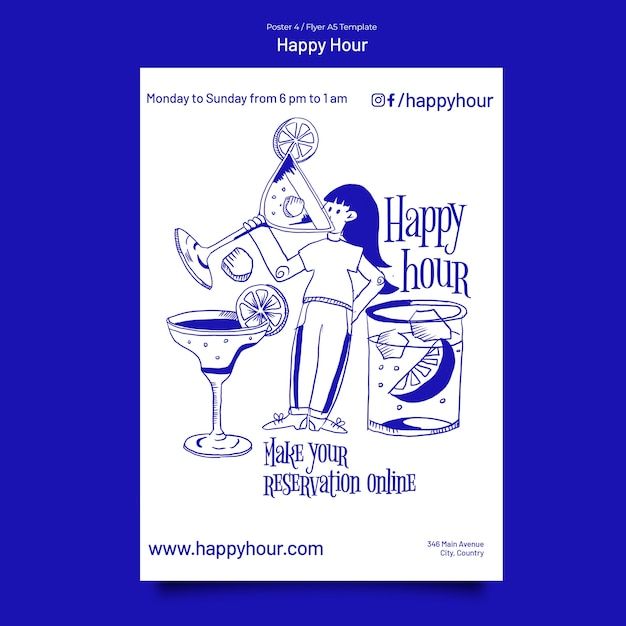 Instagram post: Playful oversized-cocktail illustration concept