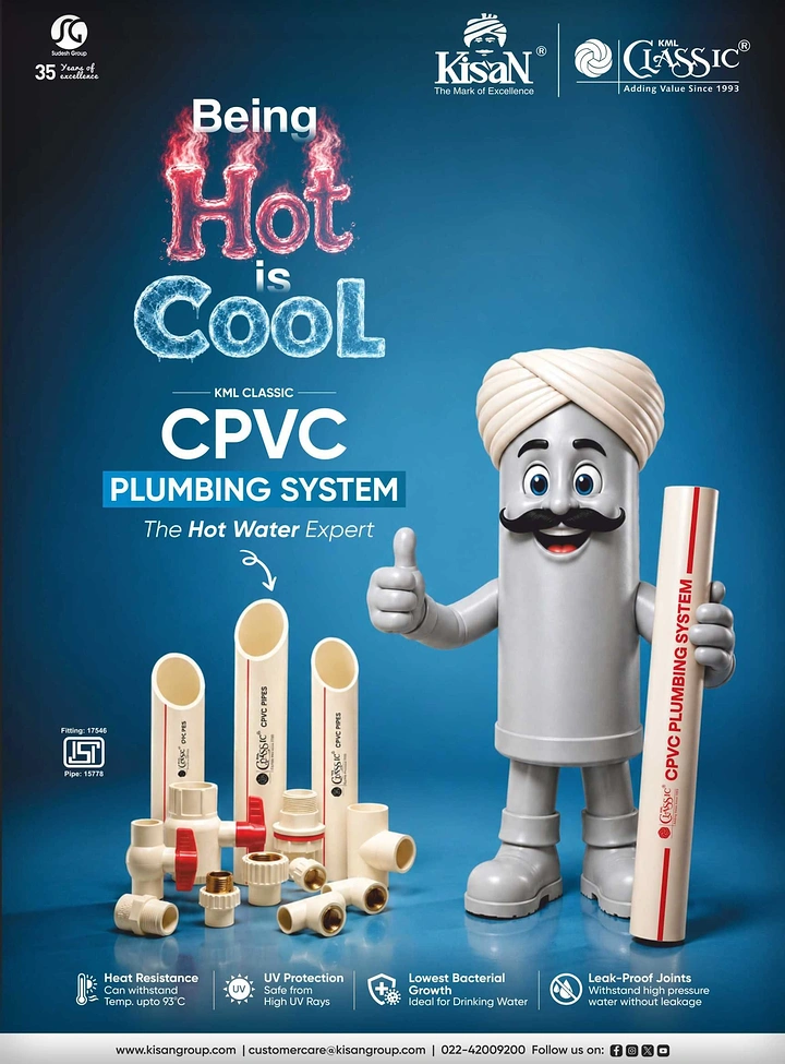 Plumbers creative ad: Pipe mascot character, 'Being Hot is Cool'