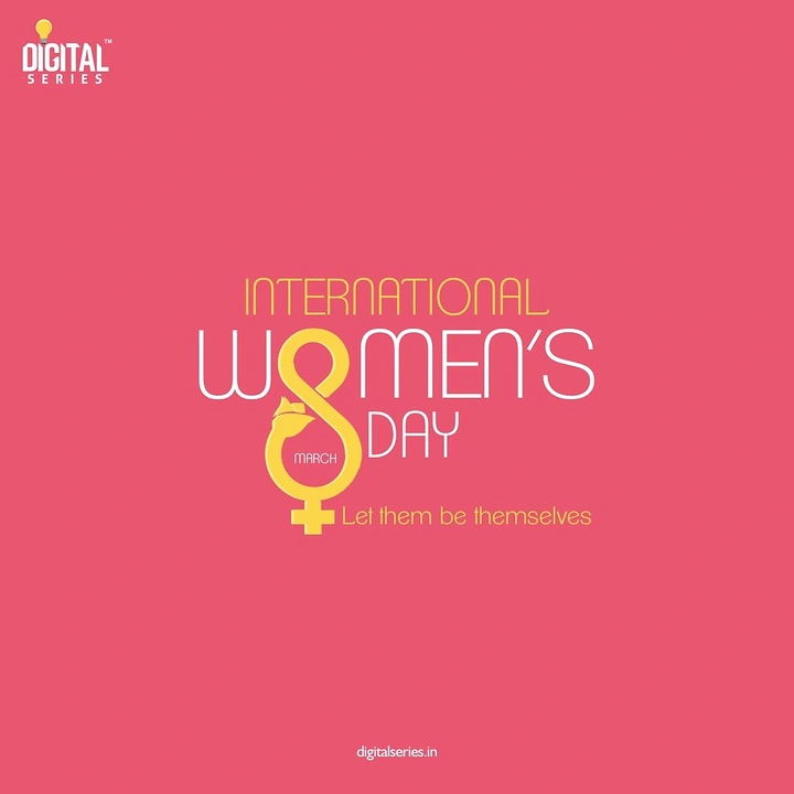 Women's Day creative ad: 8 fused with venus symbol in type