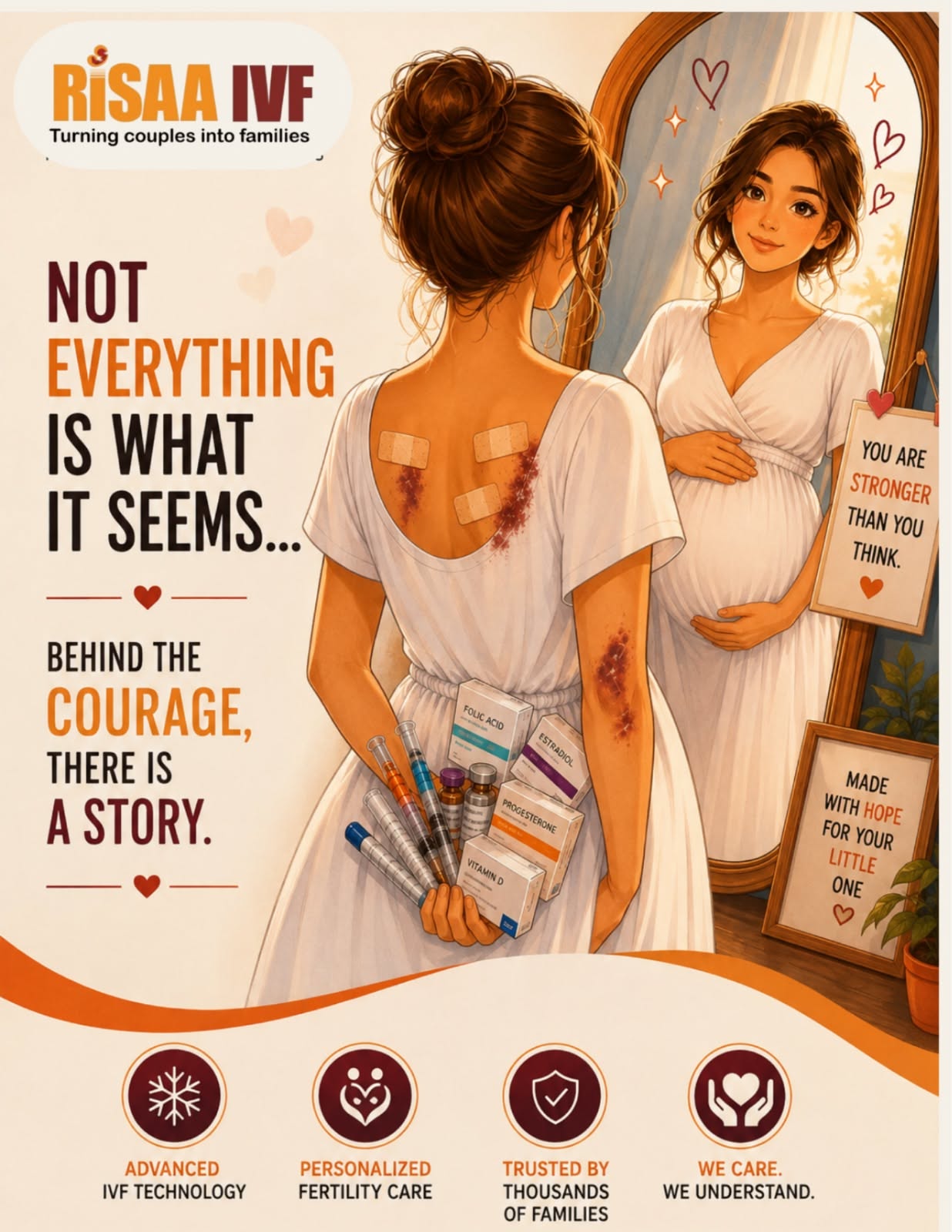 Instagram post: Injection bruises reveal hidden IVF struggle