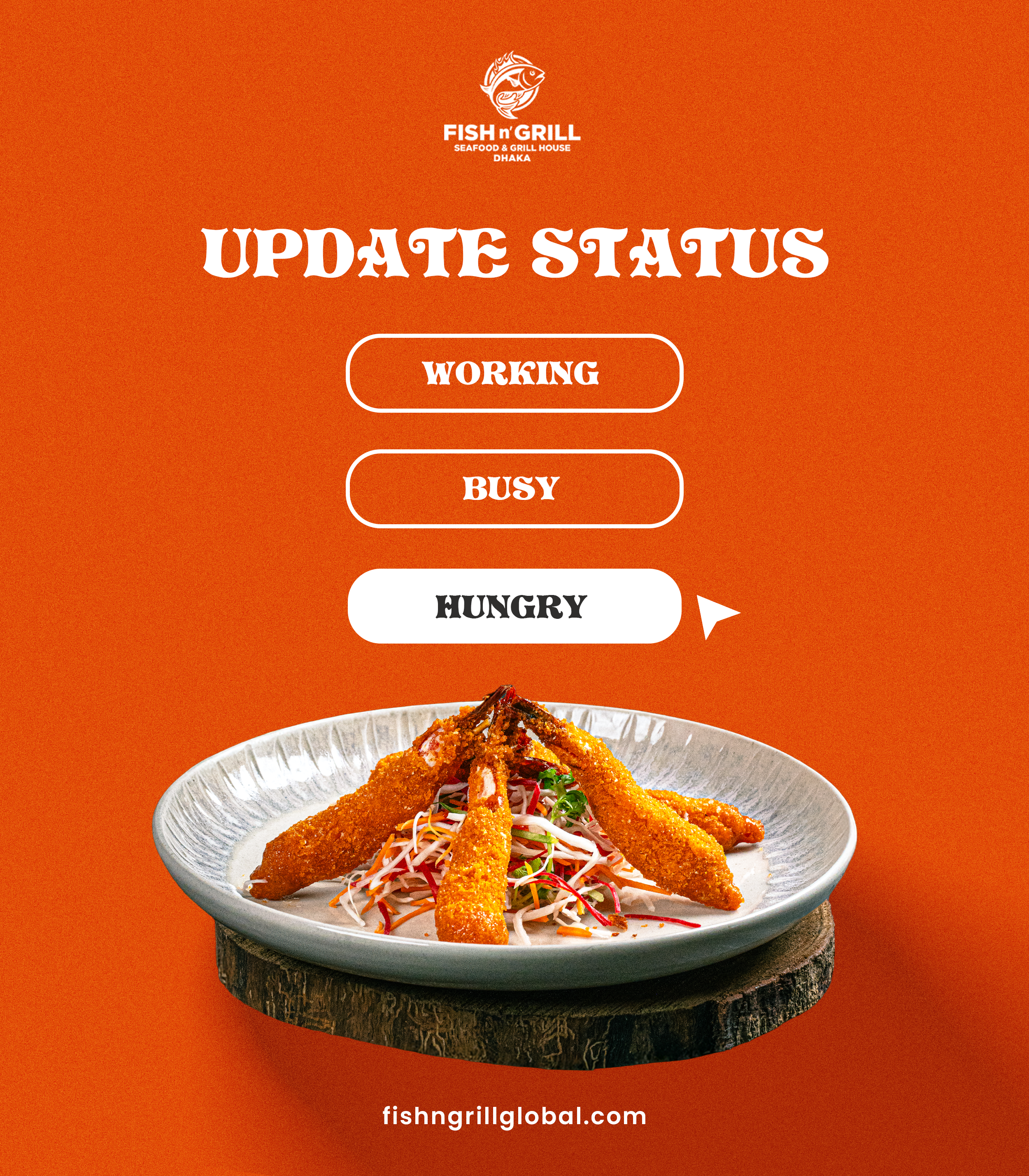 Instagram post: Playful update-status hunger concept