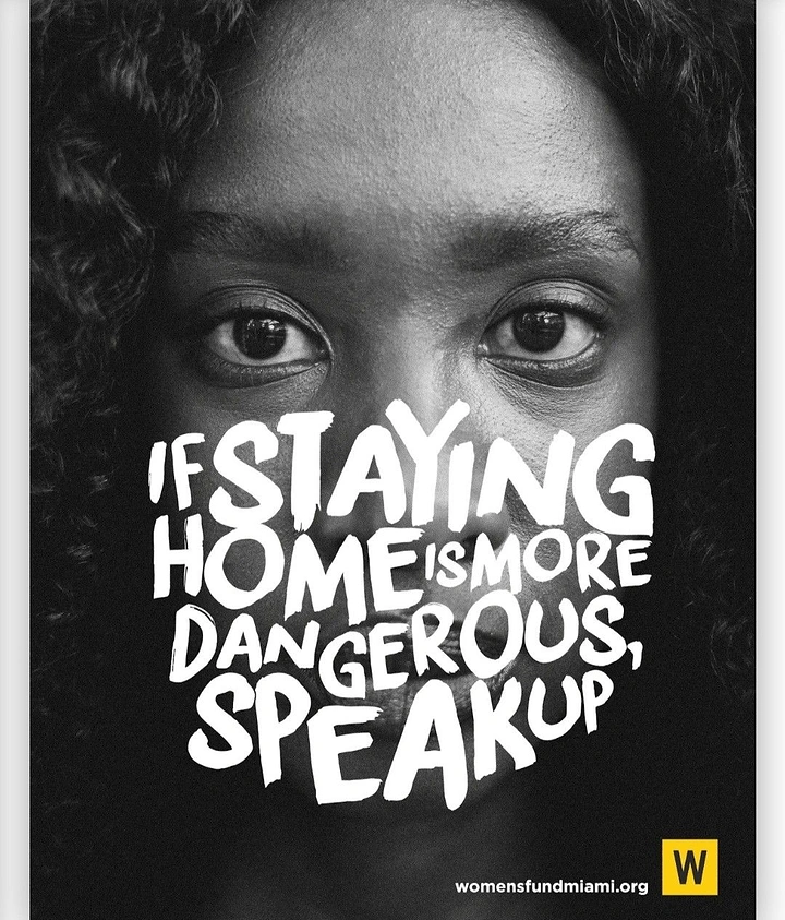 Nonprofit & Social Cause creative ad: Black-and-white close-up of a woman's face with the headline covering her mouth