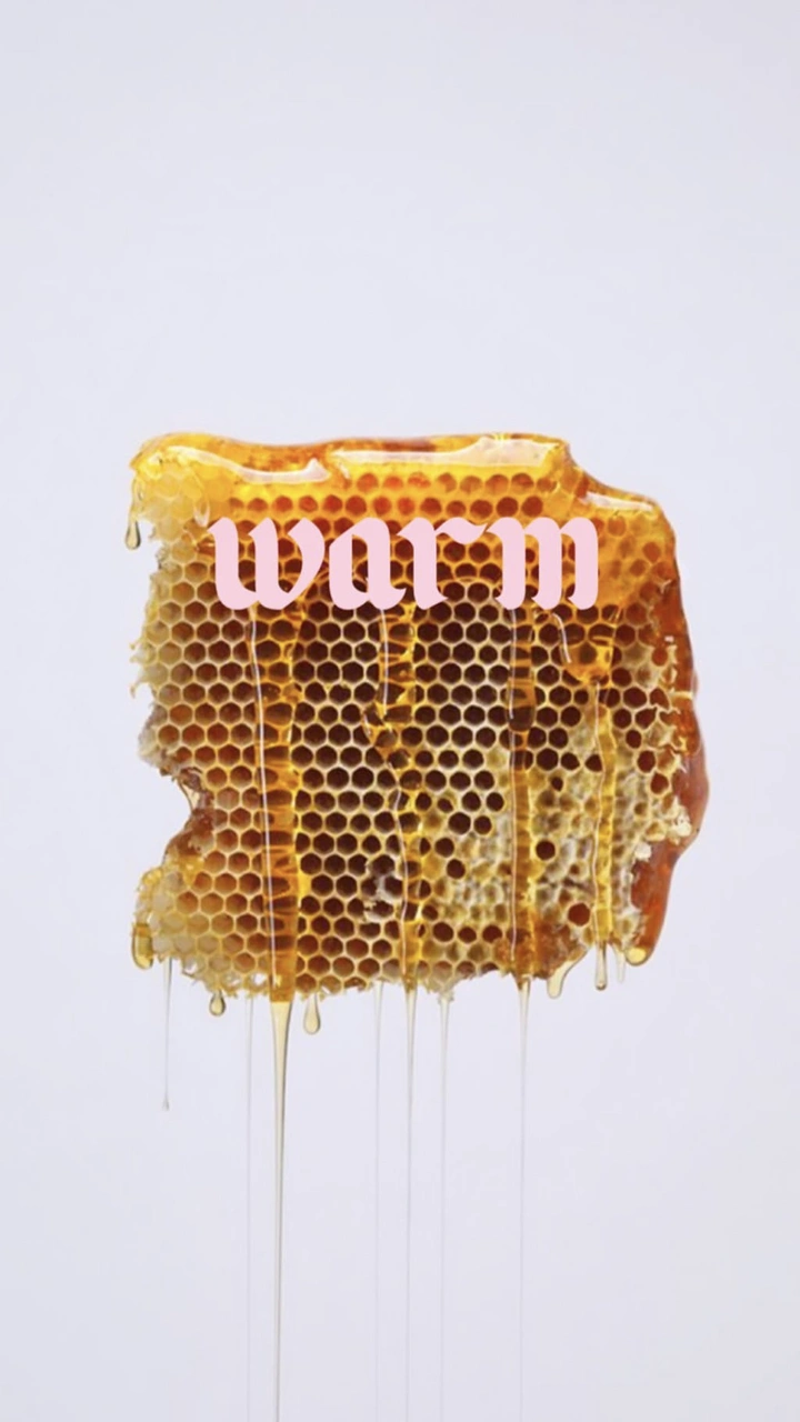 Honey Brands creative ad: Playful yum lettering forms honeycomb