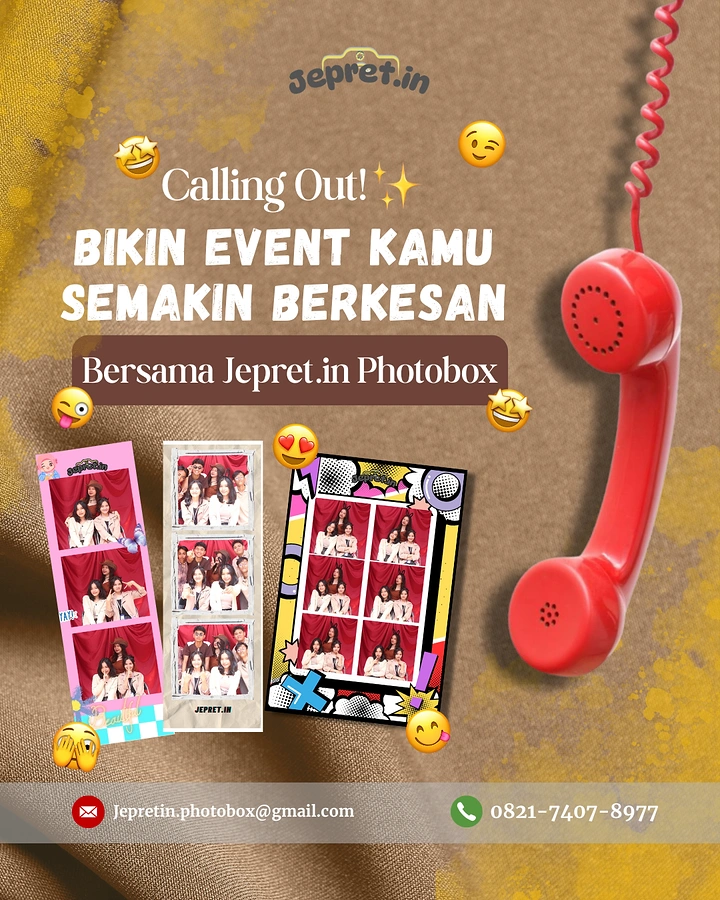 Photo Booth Rentals creative ad: Telephone pun supports event promotion