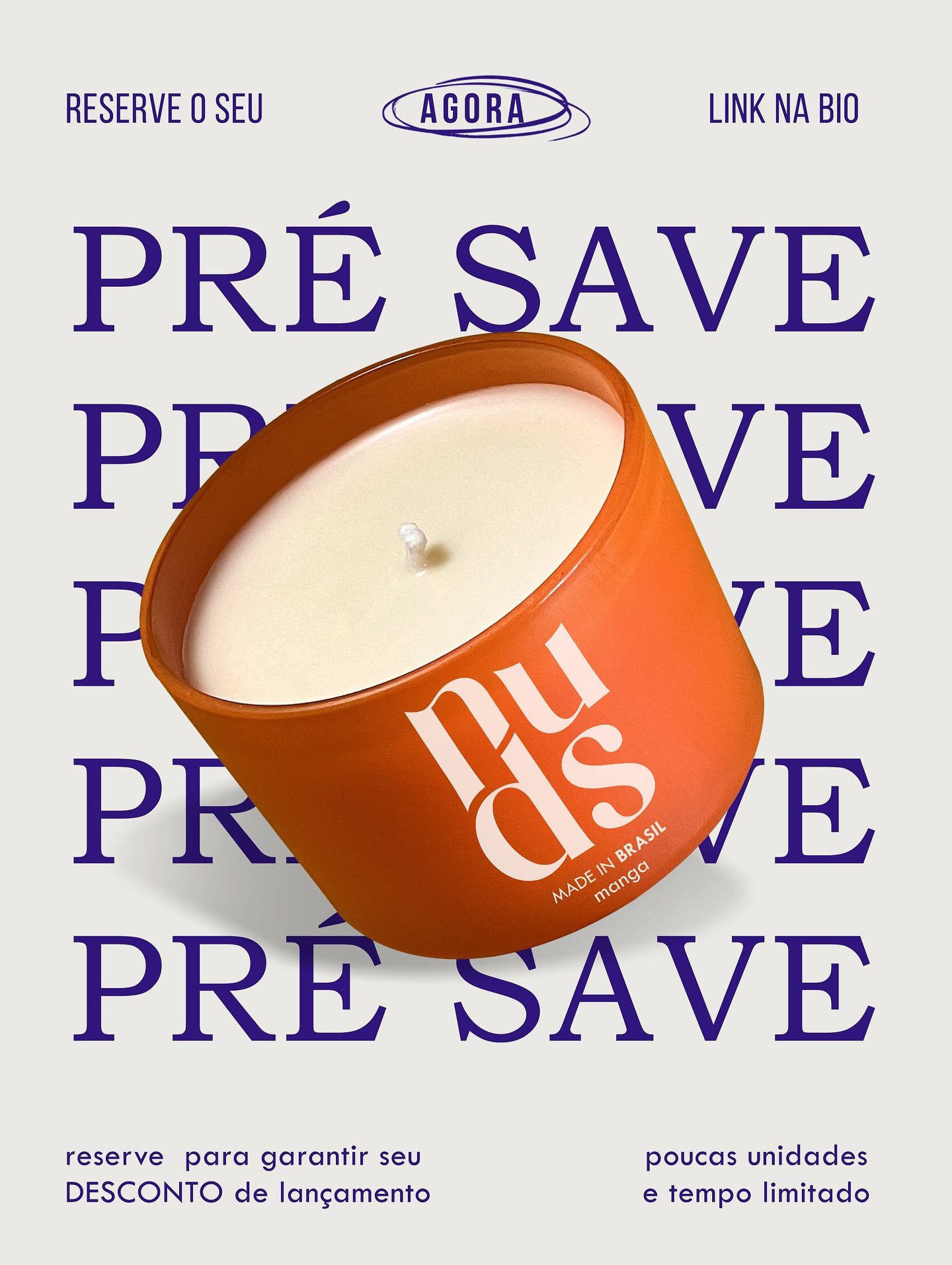 Instagram post: Candle masks repeated 'pré save' type