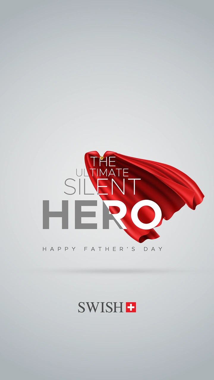other-festival creative ad: Flowing red superhero cape wrapped around the word 'hero'