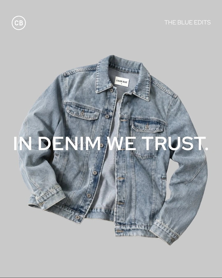 Denim & Jeans Brands creative ad: Memorable In Denim We Trust wordplay