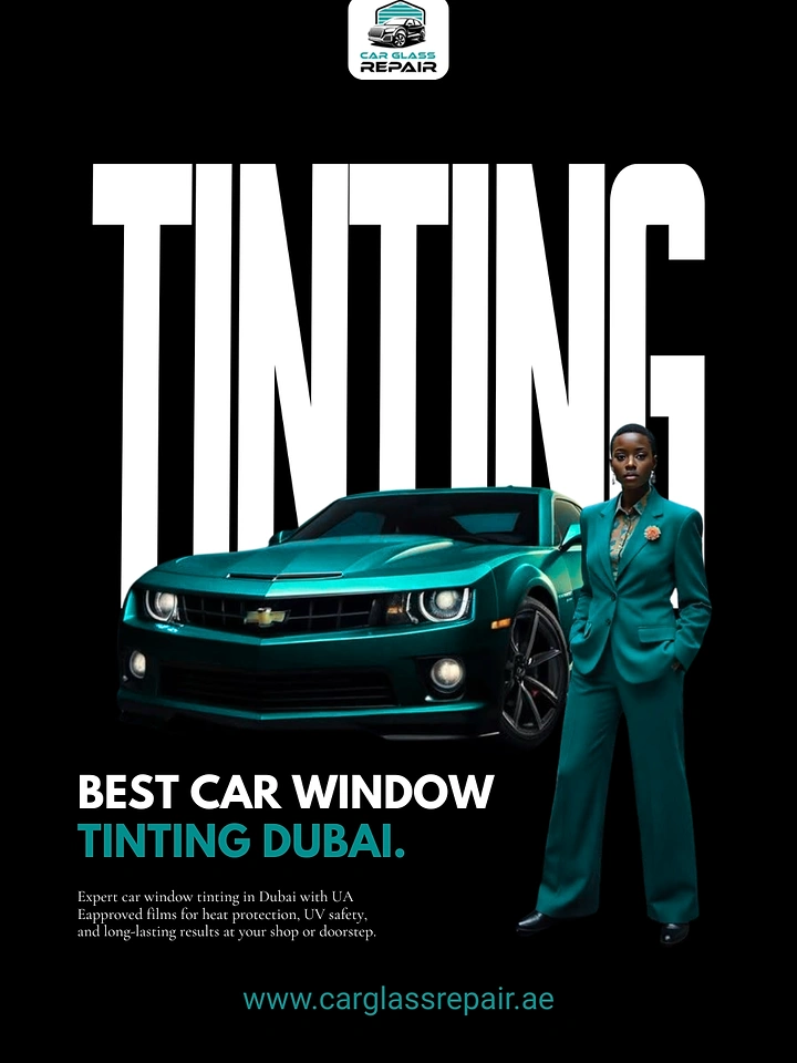 Window Tinting & Car Wraps creative ad: Oversized typography dominates tinting ad