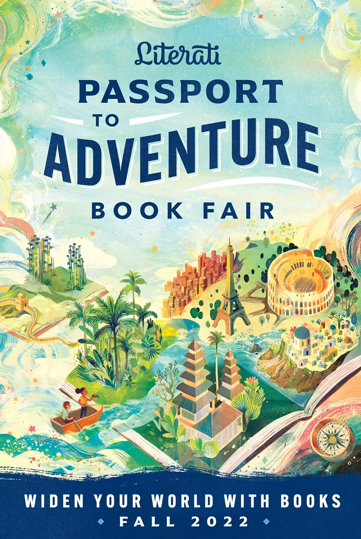 other-festival creative ad: An open book unfolding into a colorful world map