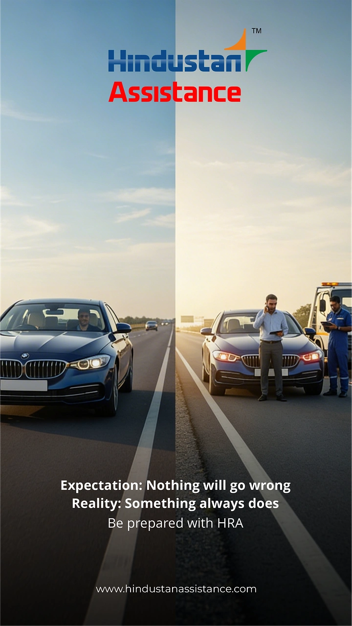 Towing & Roadside Assistance creative ad: Expectation-reality split sells preparedness