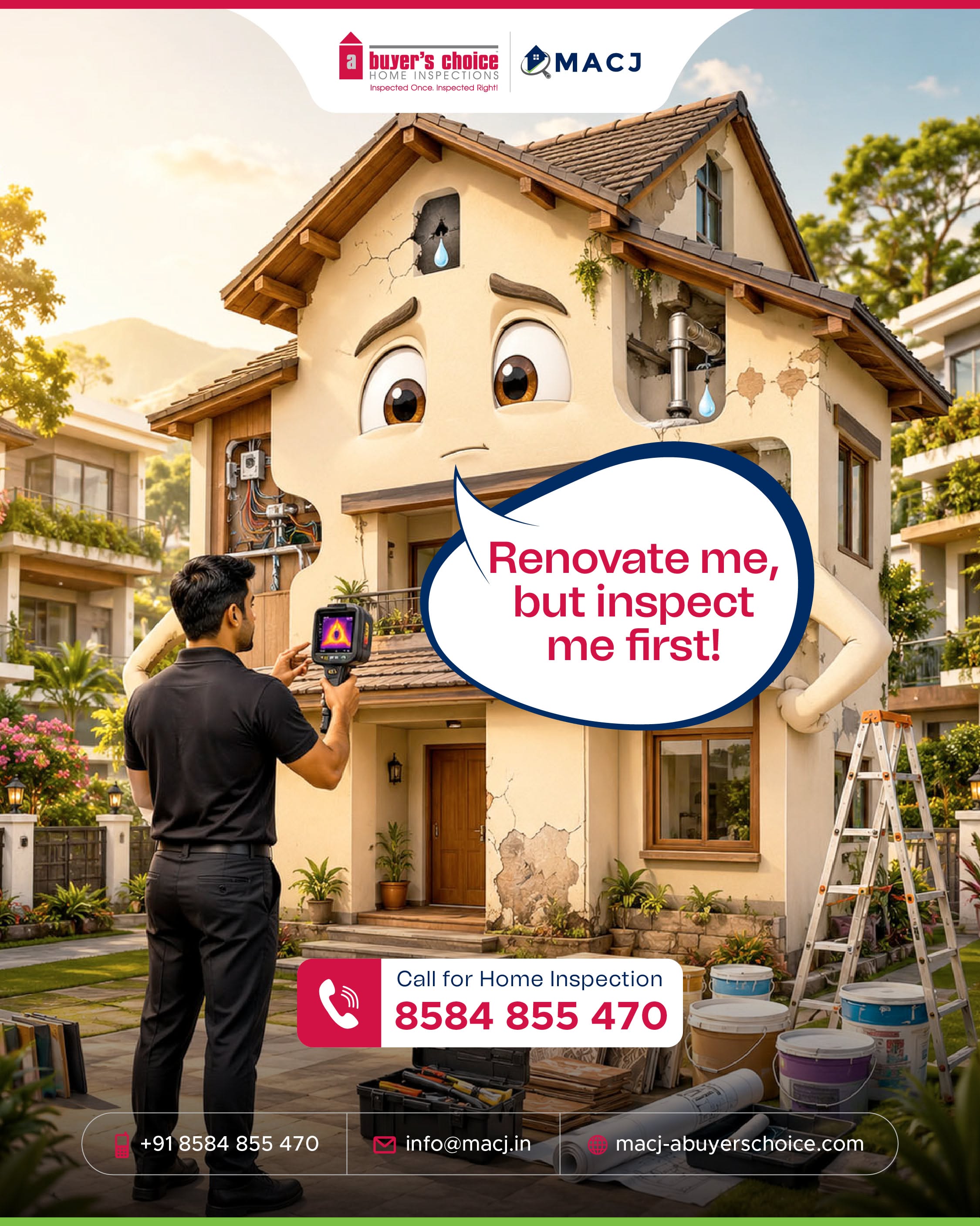 Instagram post: Personified house requests inspection