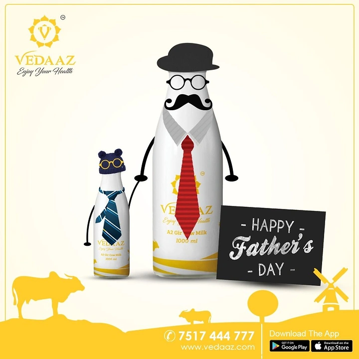 Dairy Brands creative ad: Bottles dressed as father and son