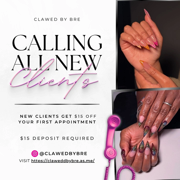 Nail Salons creative ad: Retro phone 'calling all clients' pun