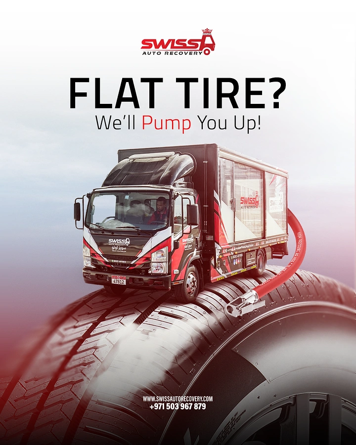 Towing & Roadside Assistance creative ad: Flat-tire pun makes the service memorable