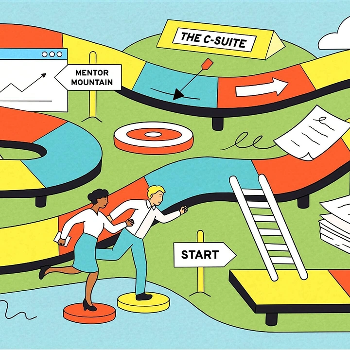 Board Games & Game Cafes creative ad: Career landscape becomes board game