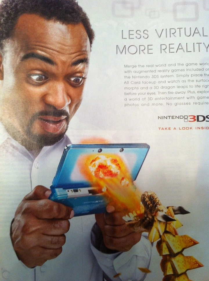 Gaming & Esports creative ad: AR fire bursting out of 3DS