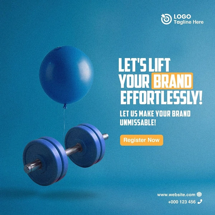 Agency creative ad: Balloon lifting dumbbell: effortless brand lift