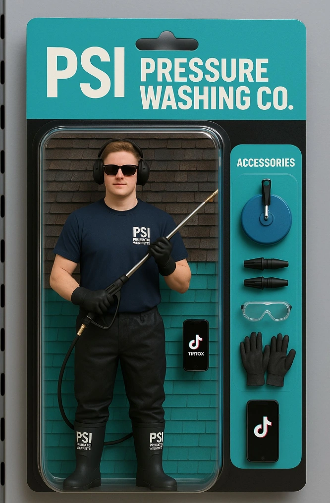 Pressure Washing creative ad: Pressure washer presented as product kit