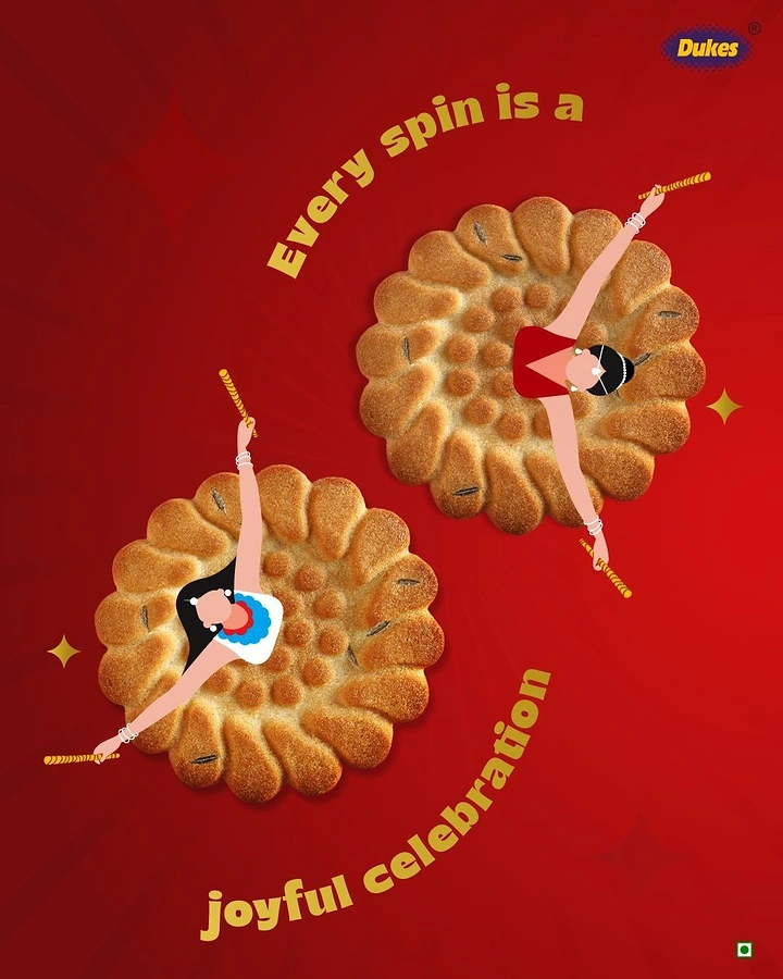 Navratri creative ad: Biscuits become spinning garba skirts