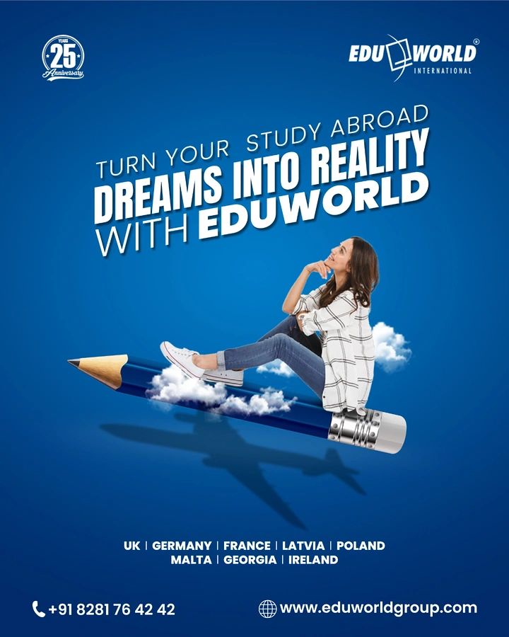 Study Abroad Consultants creative ad: Pencil-plane turns dreams into reality