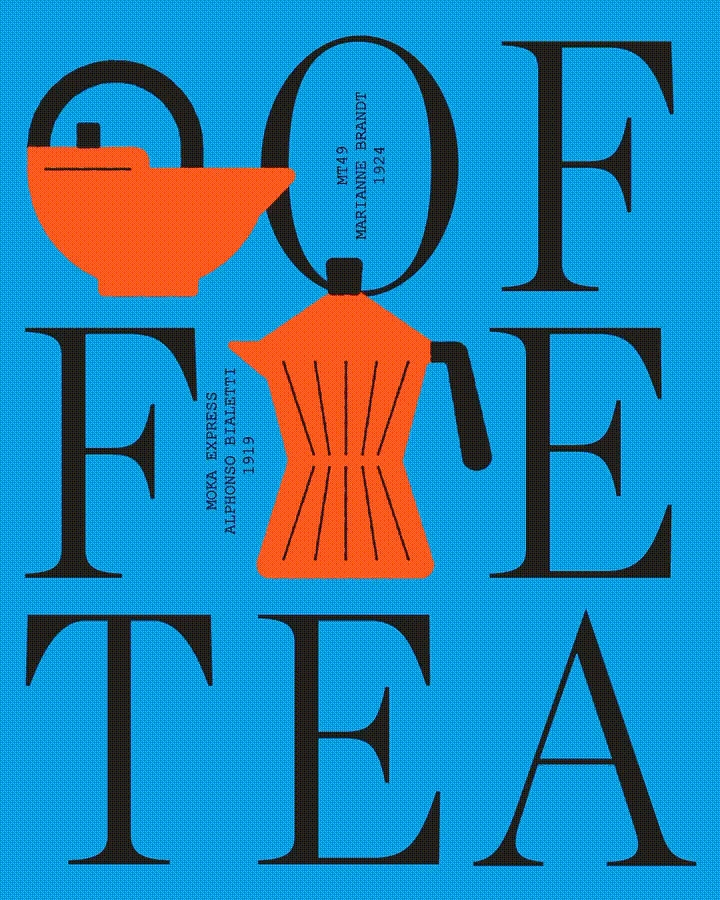 Tea & Chai Brands creative ad: Objects replace letters in COFFEE/TEA type