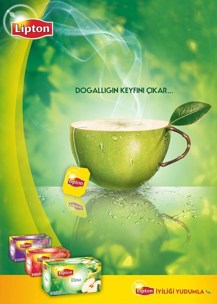 Tea & Chai Brands creative ad: Green apple becomes the tea cup