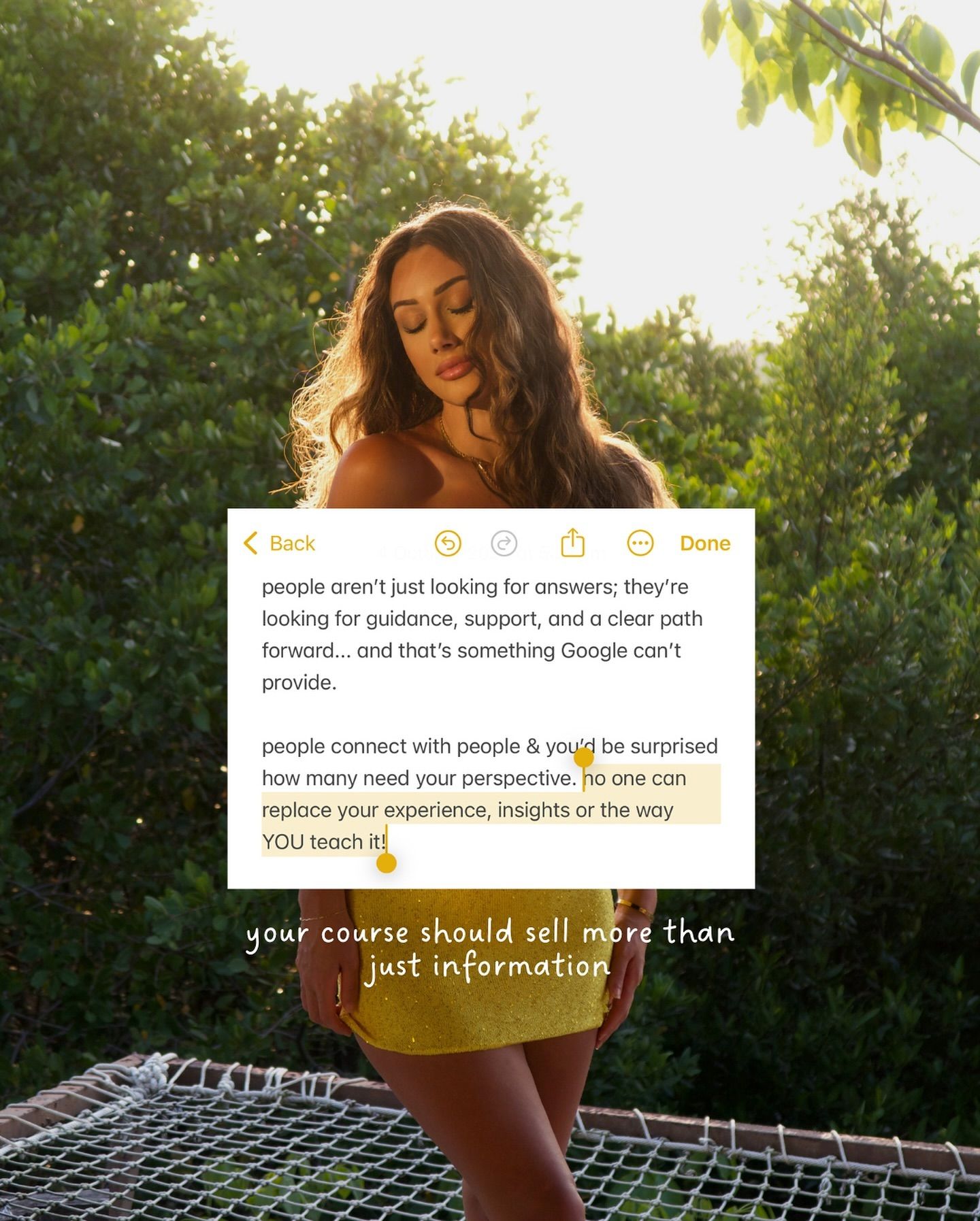Instagram post: Outdoor dialogue frames course guidance