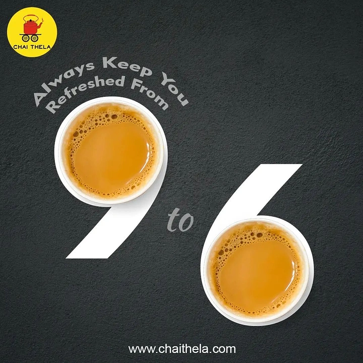 Tea & Chai Brands creative ad: Cups form numerals 9 to 6