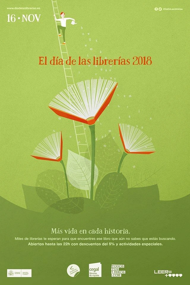 Bookstores creative ad: Open books bloom as flowers, bookstore day