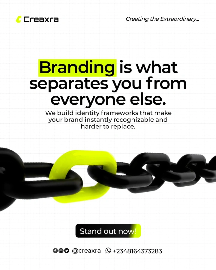 Agency creative ad: Neon chain link standing out metaphor