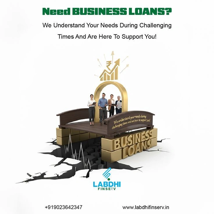 Personal & Business Loans creative ad: Business bank rises from cracked ground