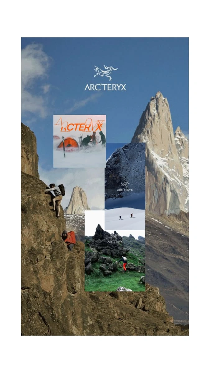 Adventure Sports & Trekking creative ad: Mountain imagery builds brand letterform