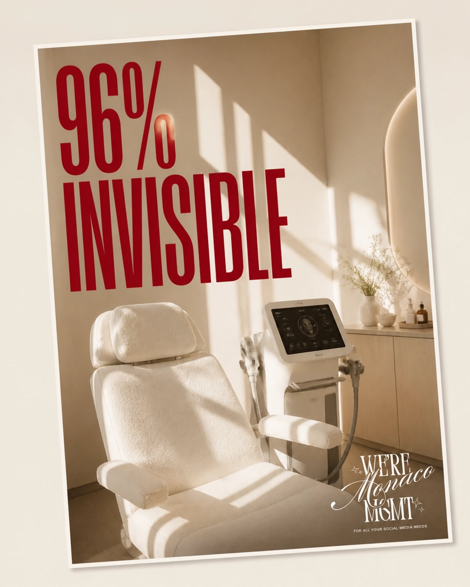 Instagram post: Invisible-treatment promise with strong spatial concept