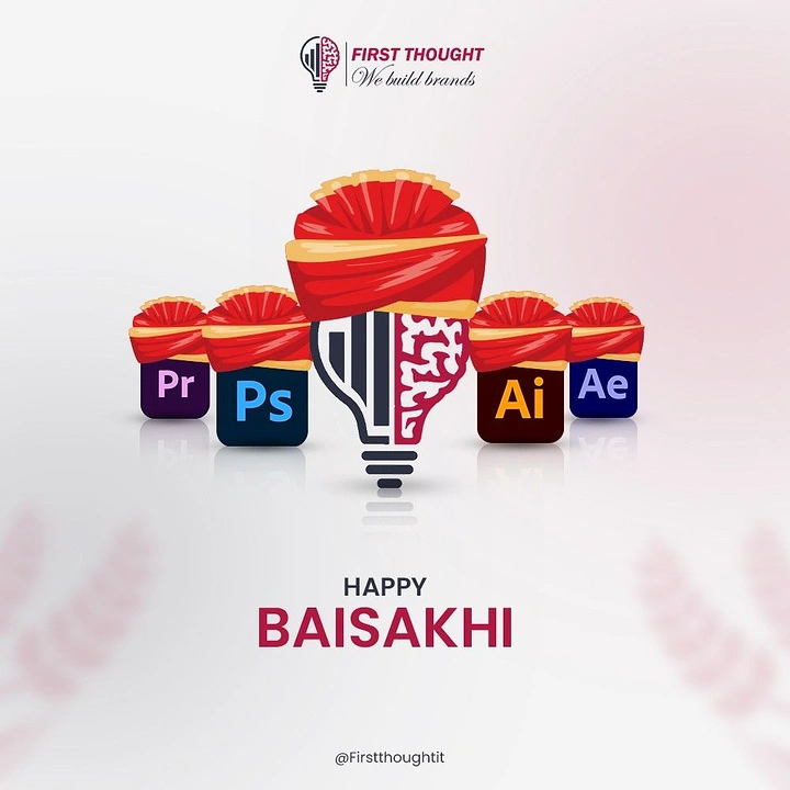 other-festival creative ad: Brand lightbulb logo and design-app icons wearing red Punjabi turbans