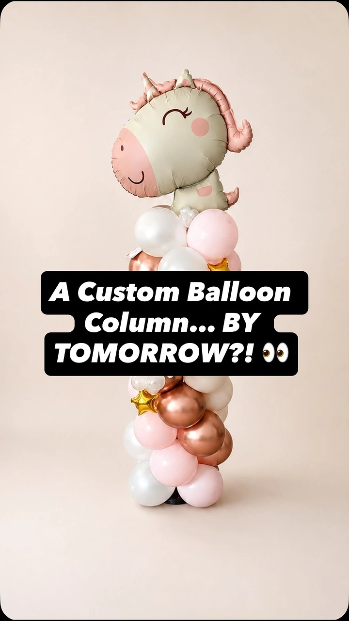 Balloon & Party Decorators creative ad: Urgency headline sells custom balloon service