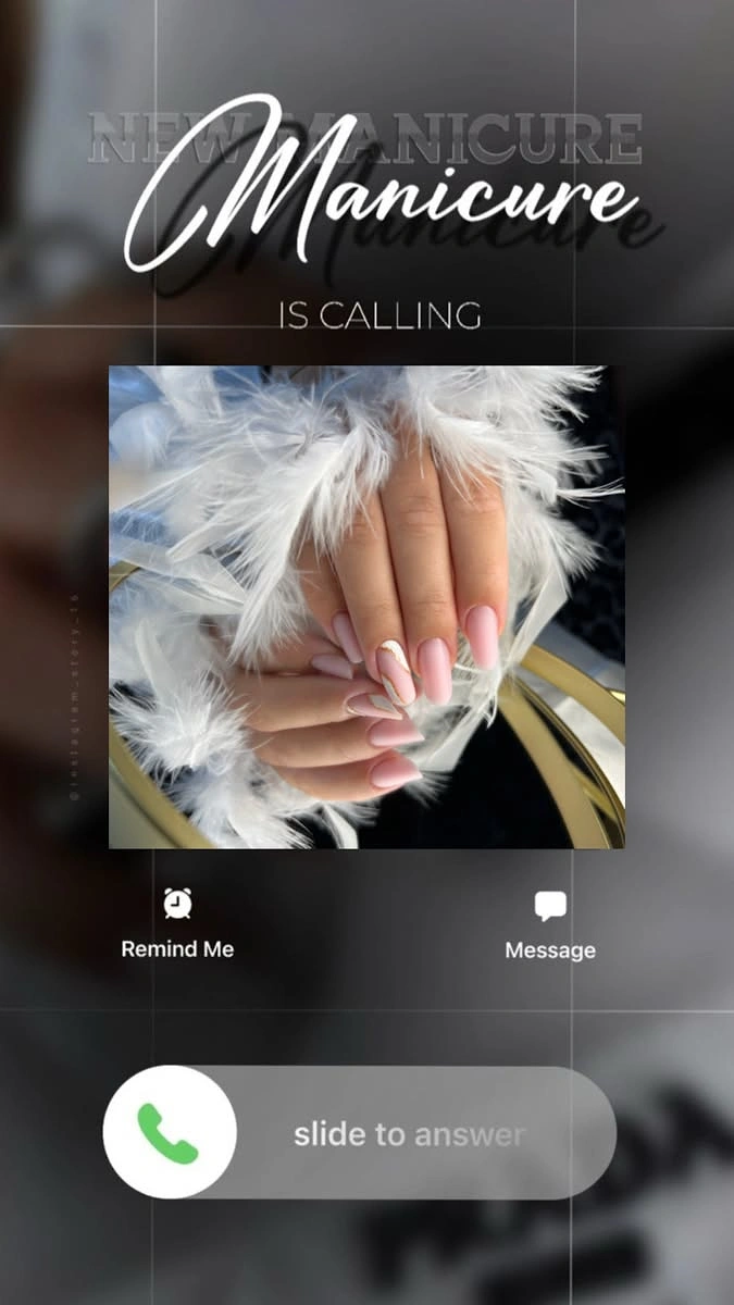 Nail Salons creative ad: Incoming-call UI: 'Manicure is calling'
