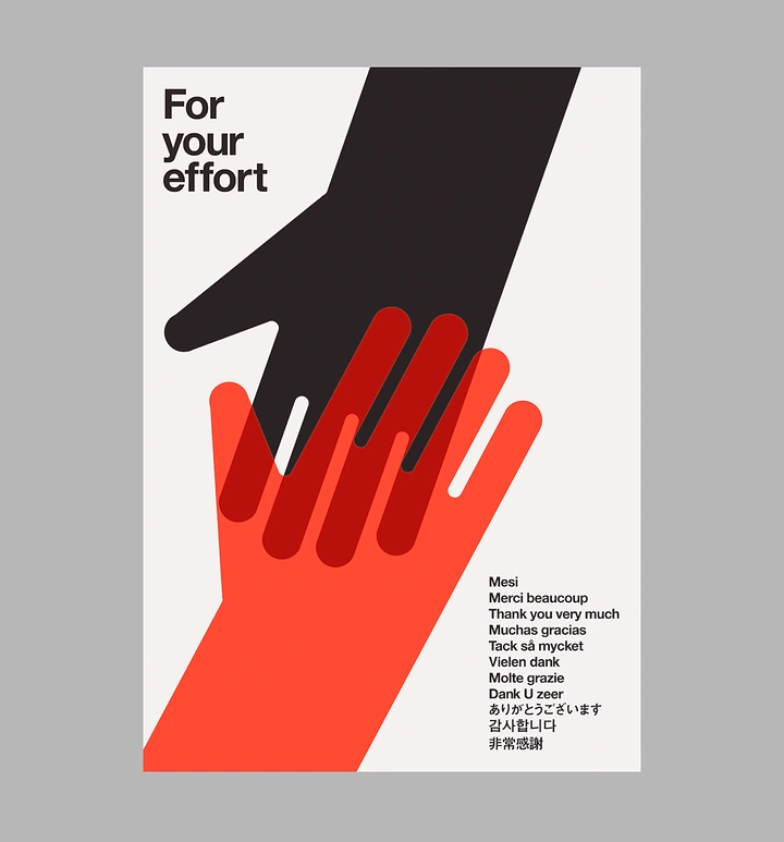 Creative ad: Black and red hands reaching and overlapping