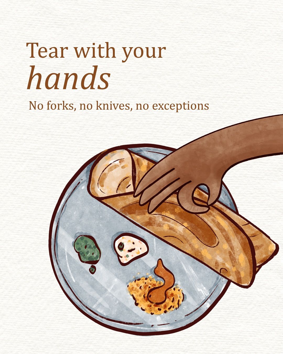 Instagram post: Hand-eating instruction as concept