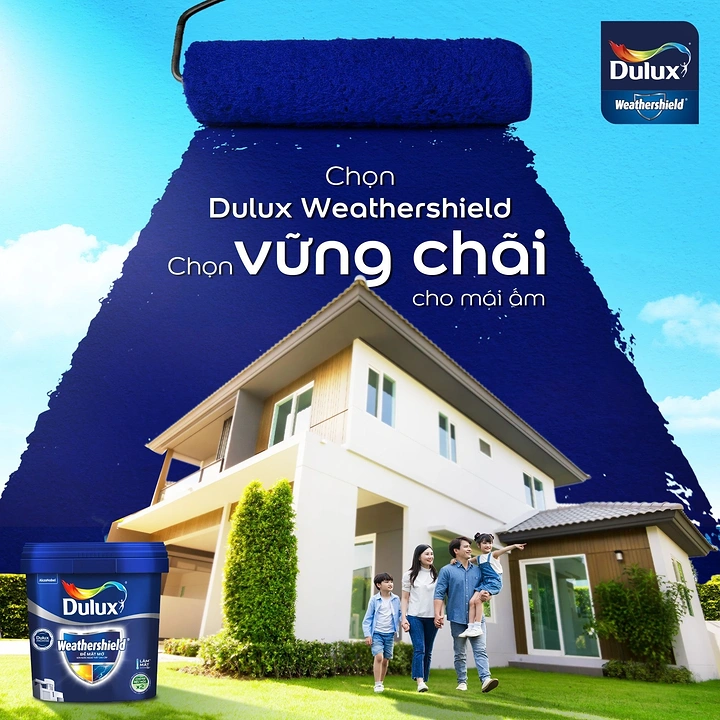House Painters creative ad: Paint roller rolls blue sky over home