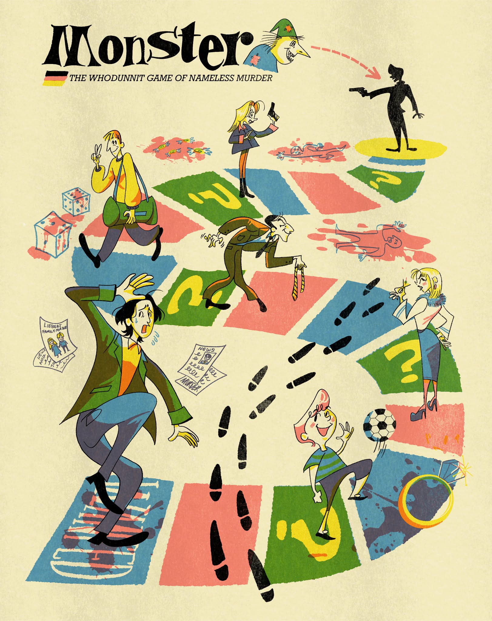 Instagram post: Playful illustrated board-game world