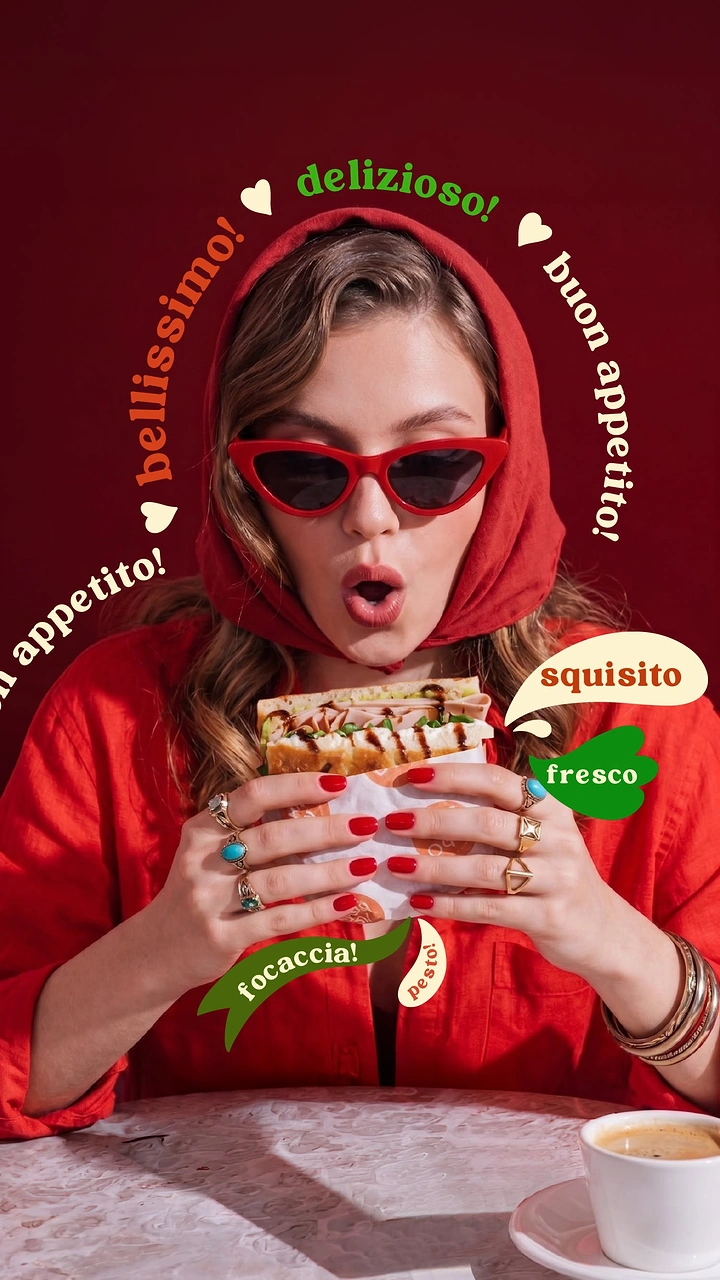 Italian Restaurants creative ad: Fashion-forward pasta campaign with playful copy