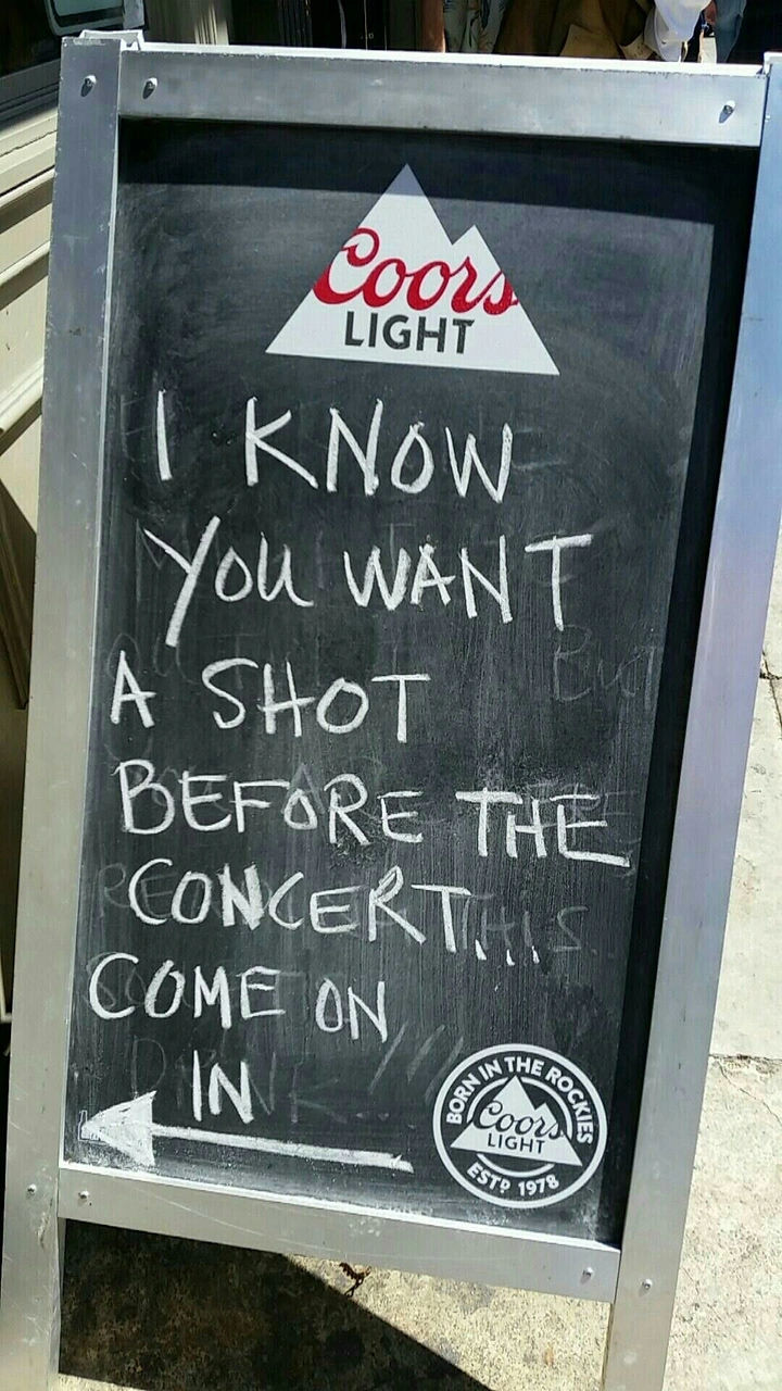 Bars & Pubs creative ad: Witty chalkboard shot invitation